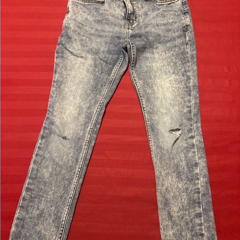 Cat & Jack Blue Skinny Jeans with Distressed Finish
